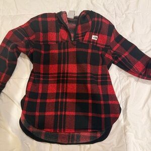 The North Face Women’s Red and Black Plaid Hoodie